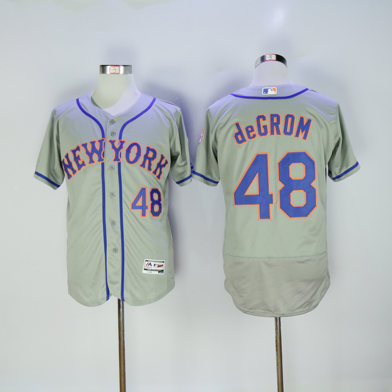 Men New York Mets #48 Degrom Grey Elite MLB Jerseys->->MLB Jersey